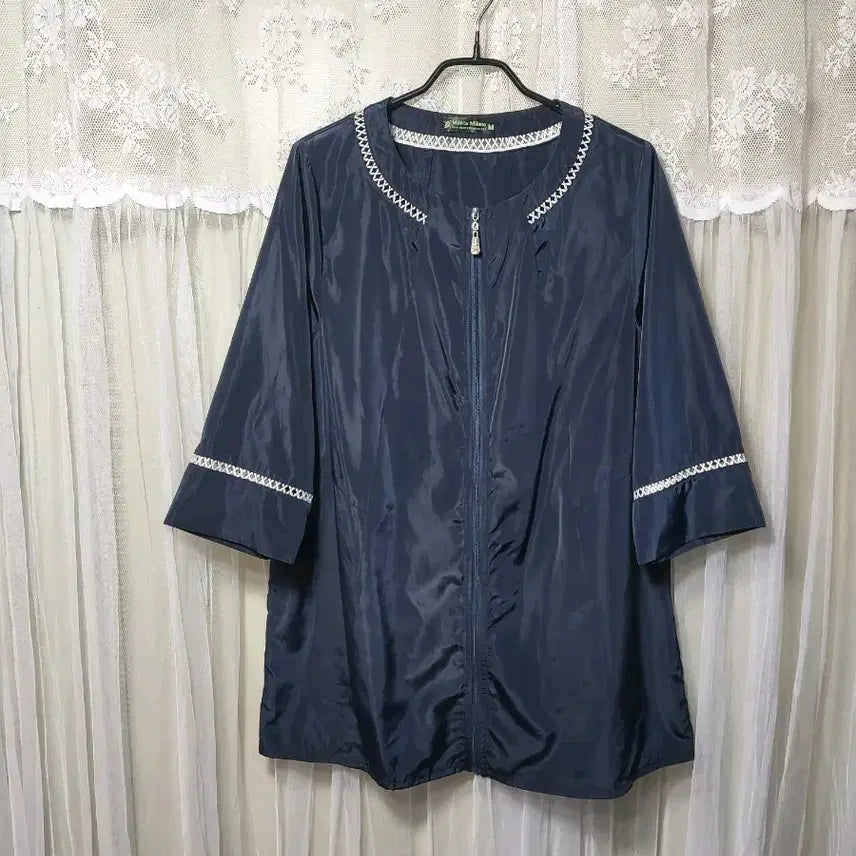 [BUNJANG] Monte Milano Half Satin Jacket Navy / 몬테밀라노Monte Milano 하프 샤틴 쟈켓 네이비
