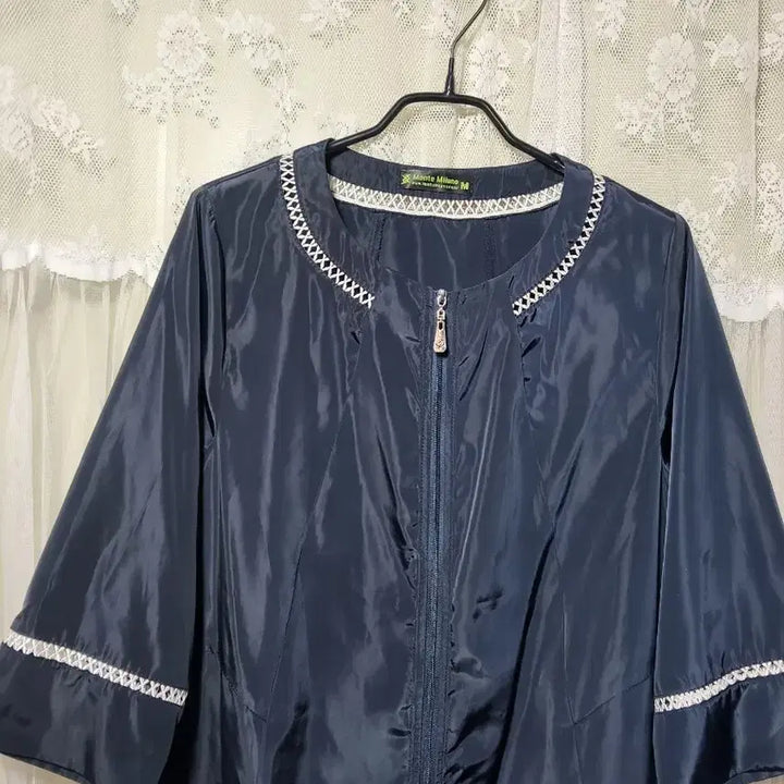 [BUNJANG] Monte Milano Half Satin Jacket Navy / 몬테밀라노Monte Milano 하프 샤틴 쟈켓 네이비
