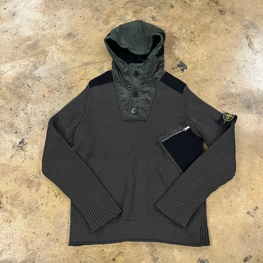 [SOLD OUT] [정품/M] 스톤아일랜드 후드 니트 풀오버