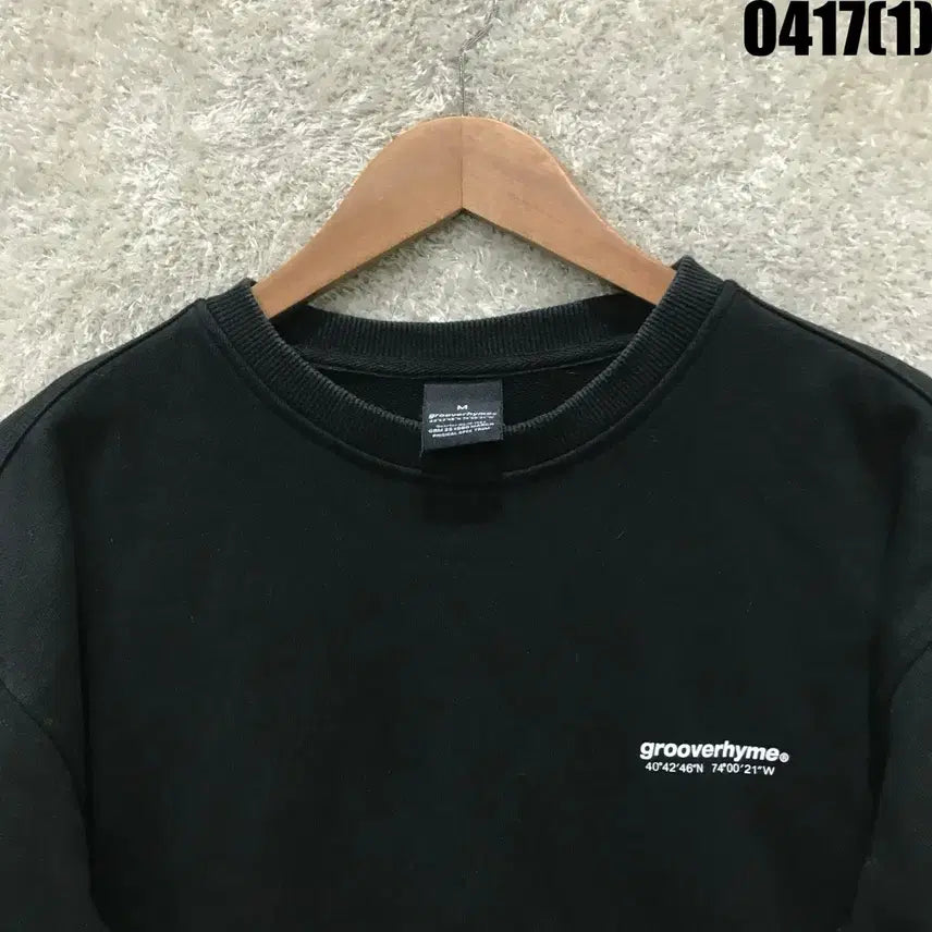 [SOLD OUT] Grooverhyme 블랙 맨투맨 티셔츠 m