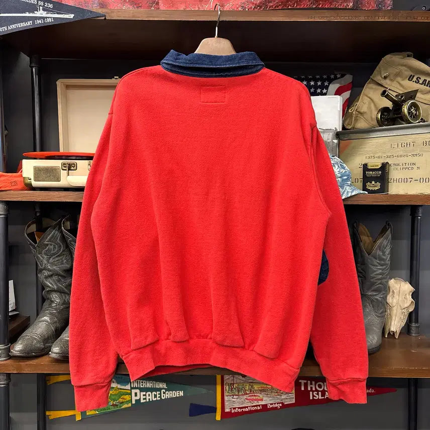[BUNJANG] EMT Original USA Half-Zip Sweatshirt / 90s 오리지널 USA EMT 디페인더 워크 반집업 스웻셔츠 N1224