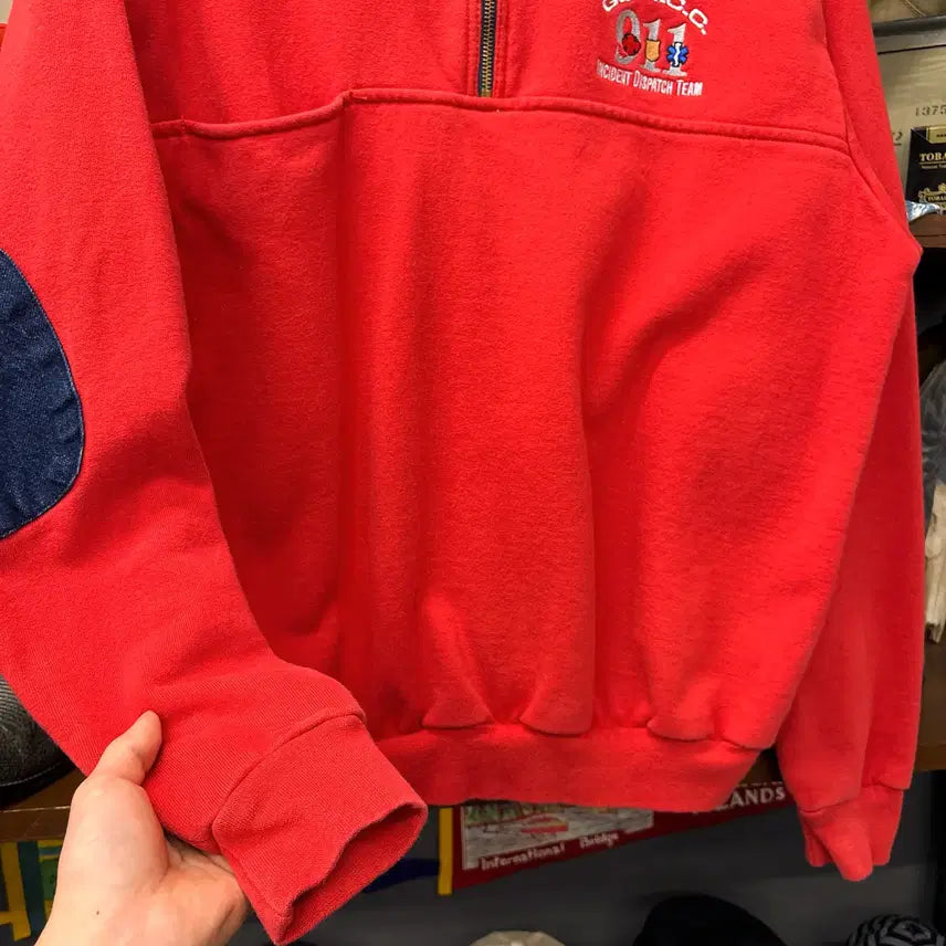 [BUNJANG] EMT Original USA Half-Zip Sweatshirt / 90s 오리지널 USA EMT 디페인더 워크 반집업 스웻셔츠 N1224