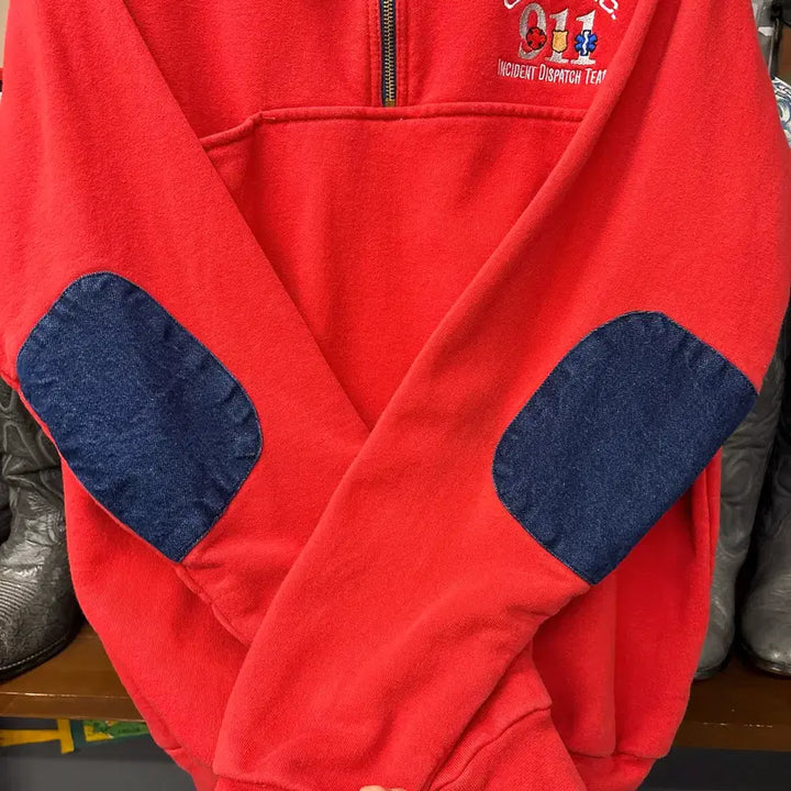 [BUNJANG] EMT Original USA Half-Zip Sweatshirt / 90s 오리지널 USA EMT 디페인더 워크 반집업 스웻셔츠 N1224