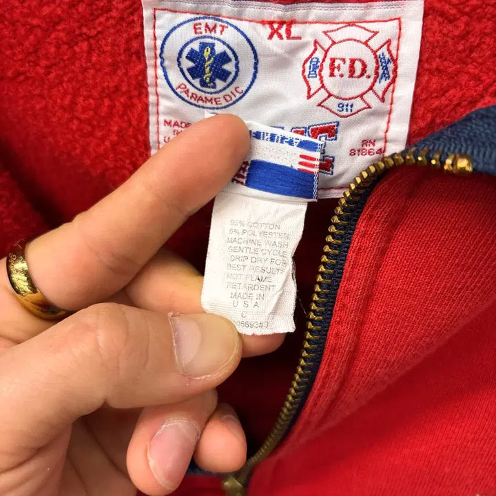 [BUNJANG] EMT Original USA Half-Zip Sweatshirt / 90s 오리지널 USA EMT 디페인더 워크 반집업 스웻셔츠 N1224