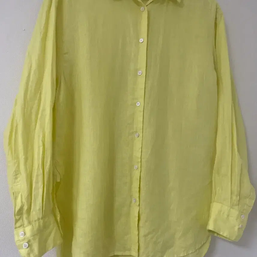 [BUNJANG] Framework Lemon Yellow Linen 100% Shirt / 일본 Framework레몬노랑 린넨100셔츠