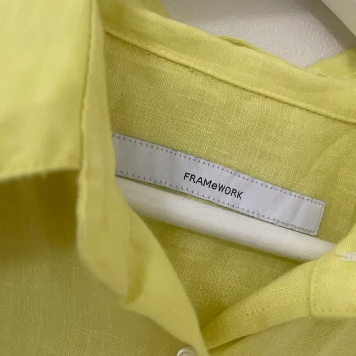 [BUNJANG] Framework Lemon Yellow Linen 100% Shirt / 일본 Framework레몬노랑 린넨100셔츠