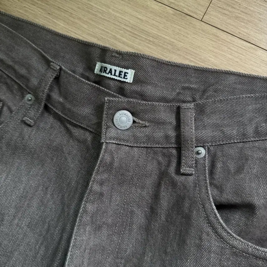 [BUNJANG] Auralee Hard Twist Denim Wide Pants Mocha Brown 34 / 오라리 하드 트위스트 데님 와이드 팬츠 모카 브라운 34