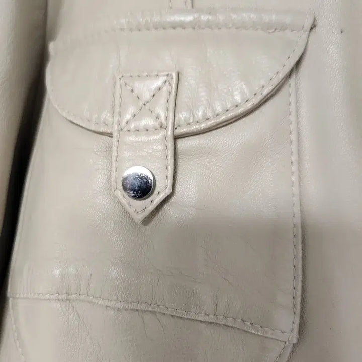 [BUNJANG] Meridian Beige Lambskin Leather Jacket / Meridian 베이지 양가죽 자켓