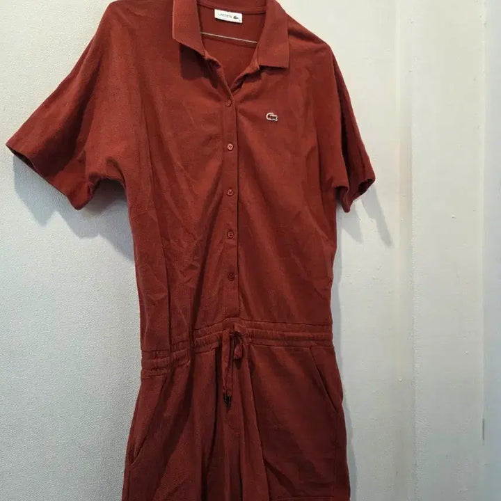 [BUNJANG] Lacoste Brown Romper / 라코스테 브라운 반팔 롬퍼