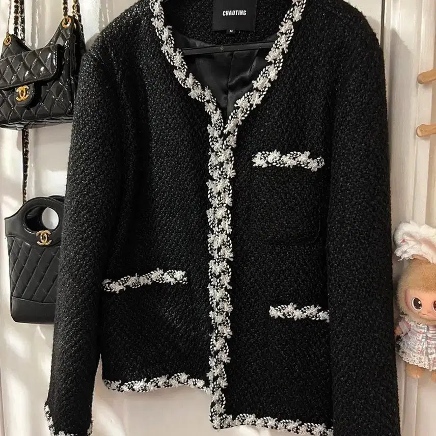 [BUNJANG] CHAOTING Black Tweed Jacket / CHAOTING 블랙 트위드 자켓