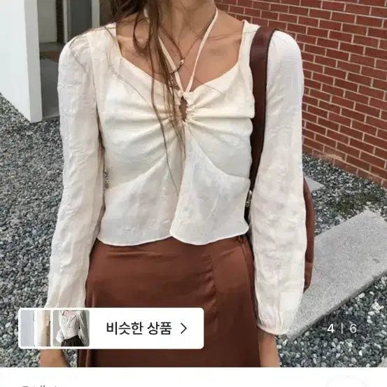 [BUNJANG] One Crease Shirring Blouse / 오네 크리즈 셔링 블라우스 페어리 히피 에스닉 빈티지