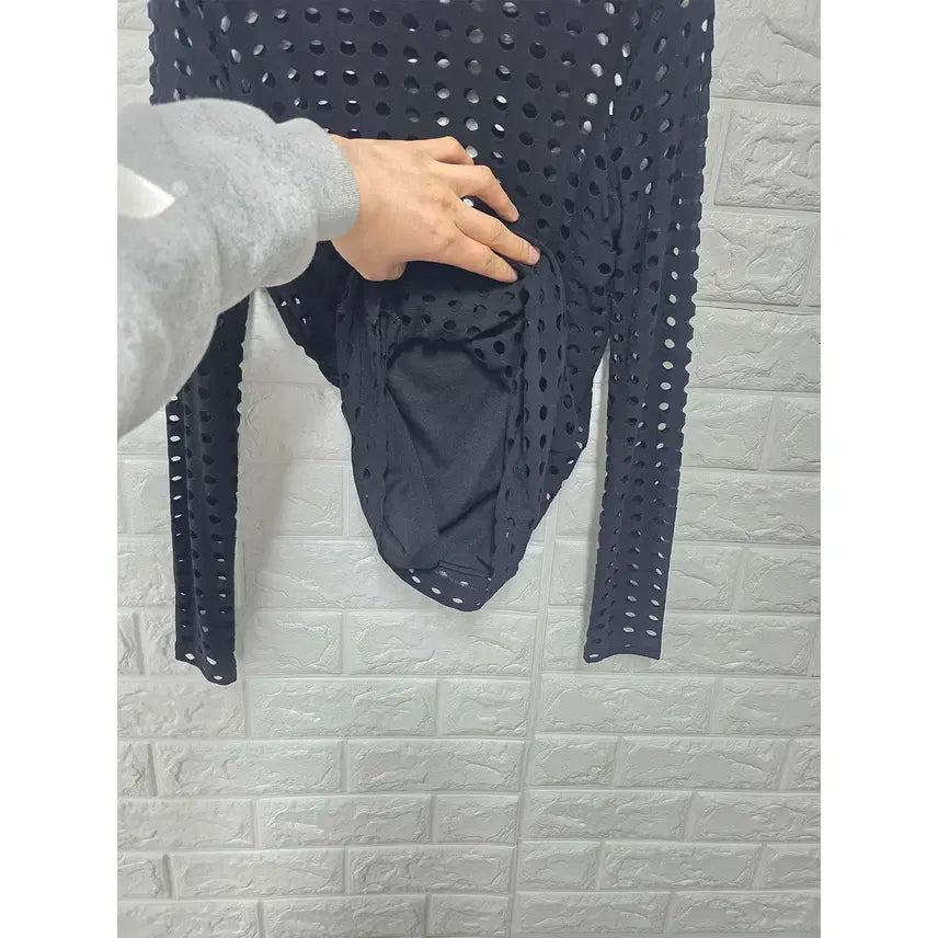 [BUNJANG] Alexander Wang Black Punching Net Long Sleeve / S 알렉산더왕 블랙 펀칭 네트 긴팔 롱슬리브 C822
