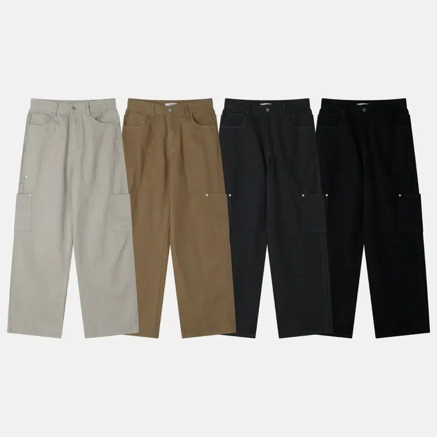 [BUNJANG] Layered Pocket Wide Cargo Pants / 레이어드포켓팬츠