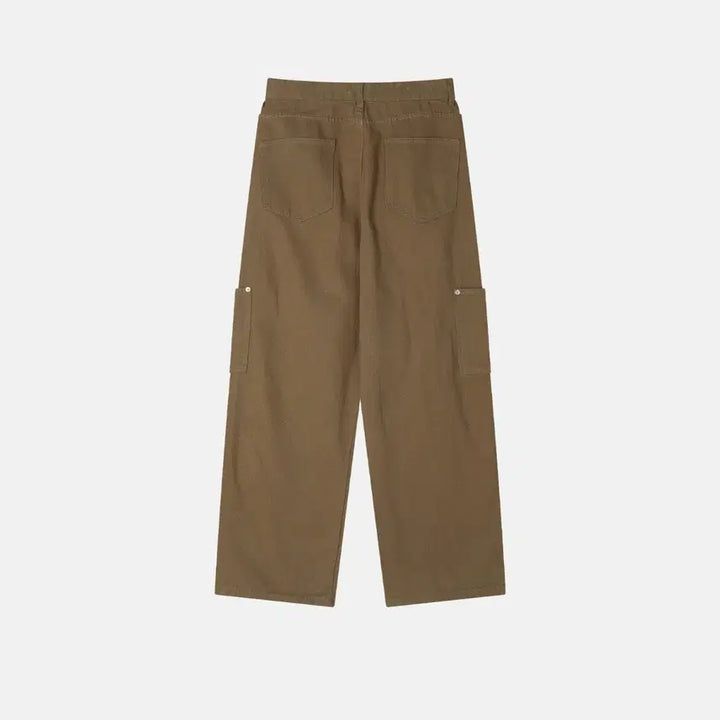 [BUNJANG] Layered Pocket Wide Cargo Pants / 레이어드포켓팬츠