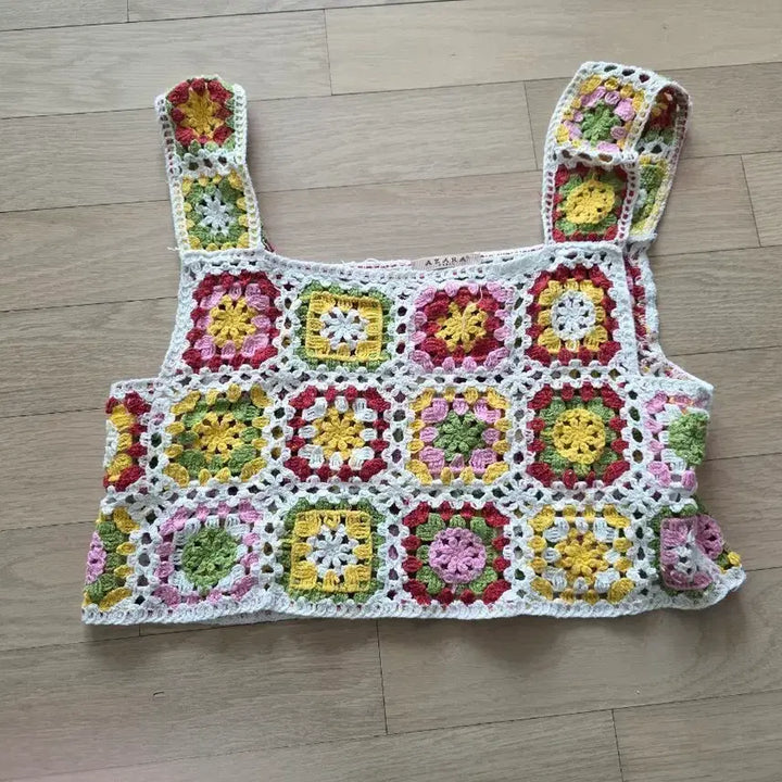 [BUNJANG] Vintage Patchwork Ethnic Vest / 니트 패치워크 빈티지 에스닉 히피 베스트 조끼