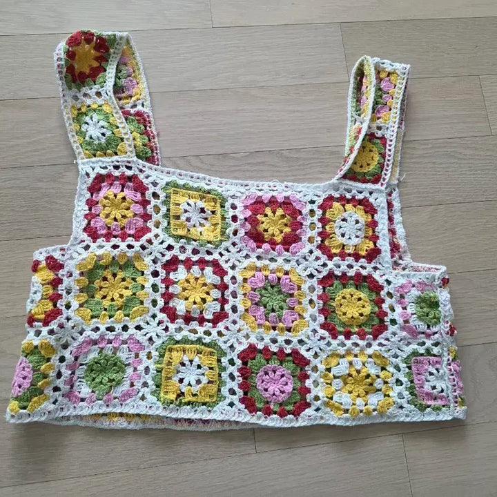 [BUNJANG] Vintage Patchwork Ethnic Vest / 니트 패치워크 빈티지 에스닉 히피 베스트 조끼