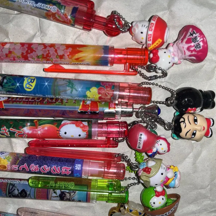 [BUNJANG] Hello Kitty Bundle Set Vintage Mechanical Pencils, Ballpoint Pens, Straps / 일괄)고전키티샤프/볼펜/킽스/키티스트랩
