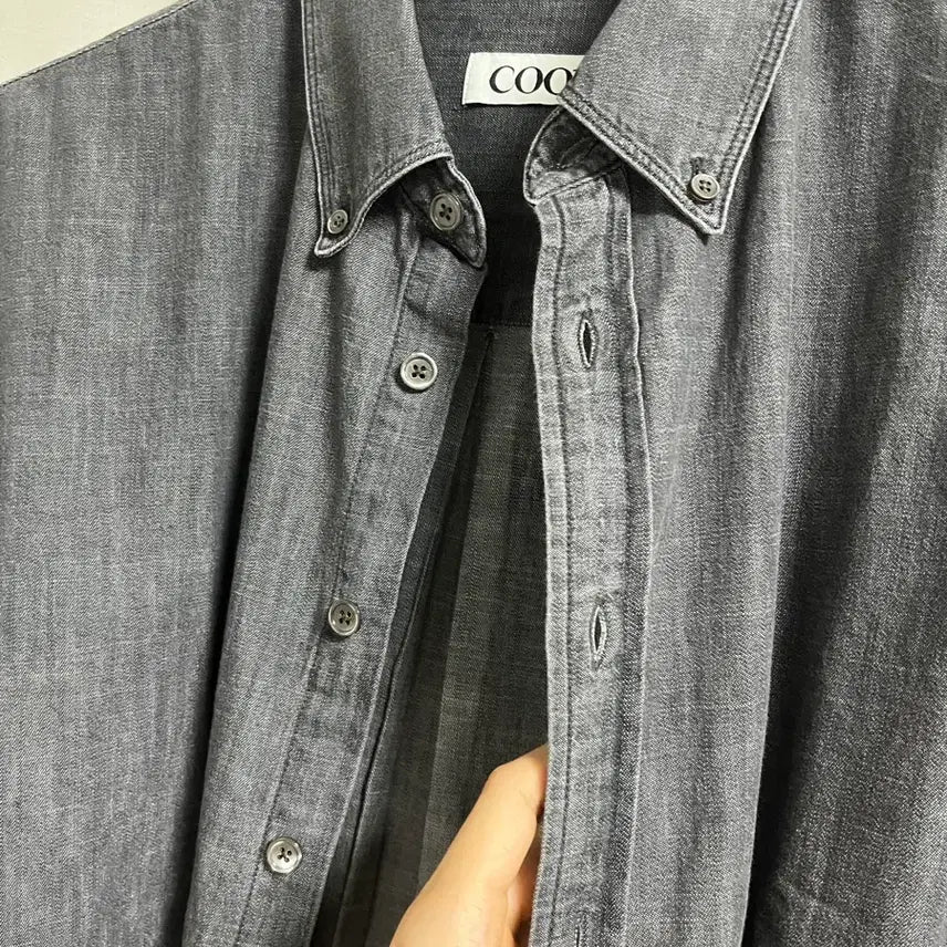[BUNJANG] Coore 26SS Button-Down Shirt Washed Gray (S) / 쿠어 26ss 버튼다운데님셔츠 워시드그레이 s사이즈
