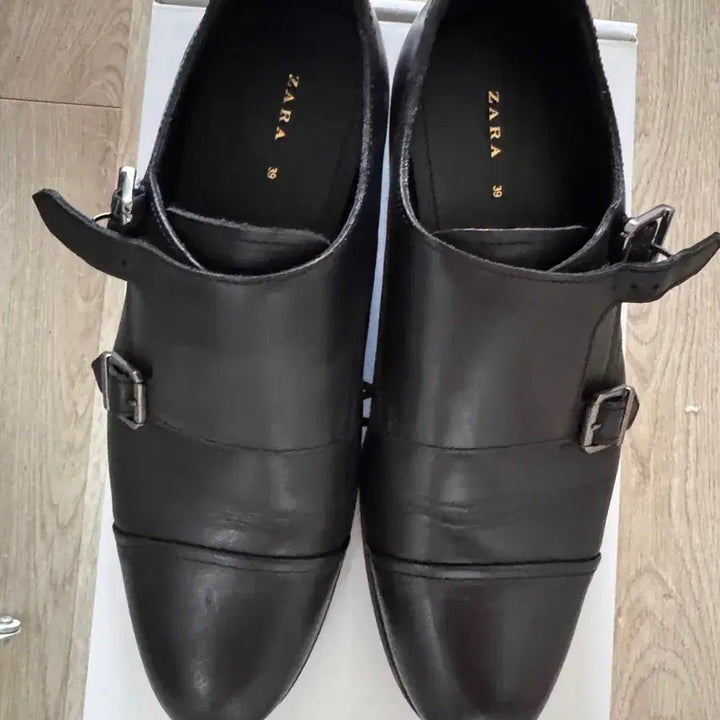 [SOLD OUT] 자라 블랙 더블 몽크 스트랩 슈즈 39