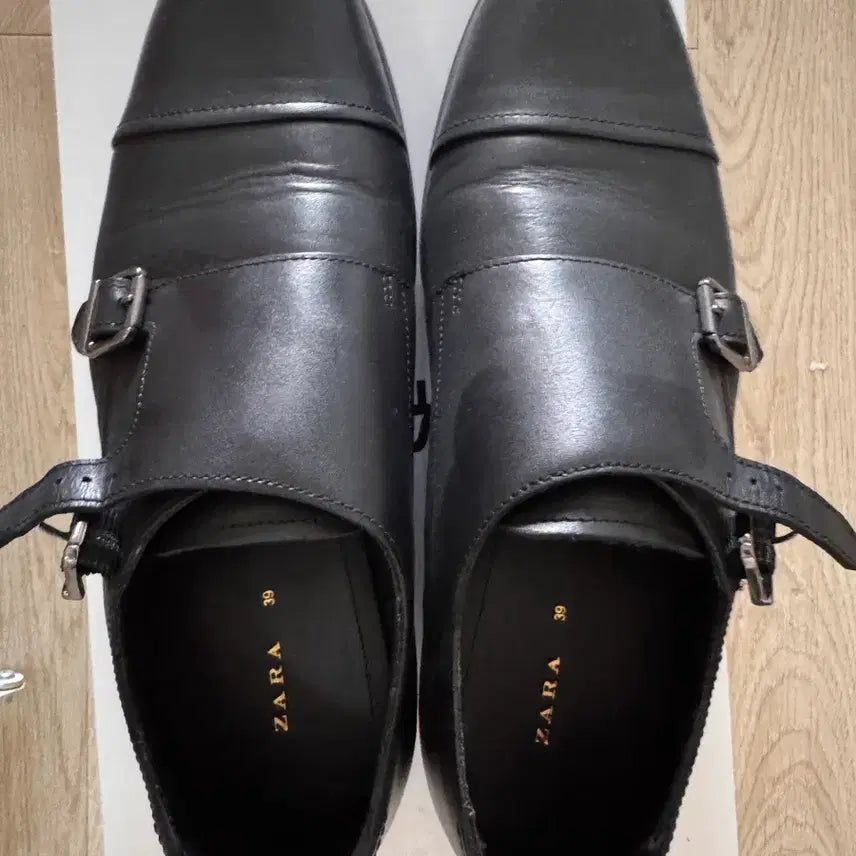 [SOLD OUT] 자라 블랙 더블 몽크 스트랩 슈즈 39