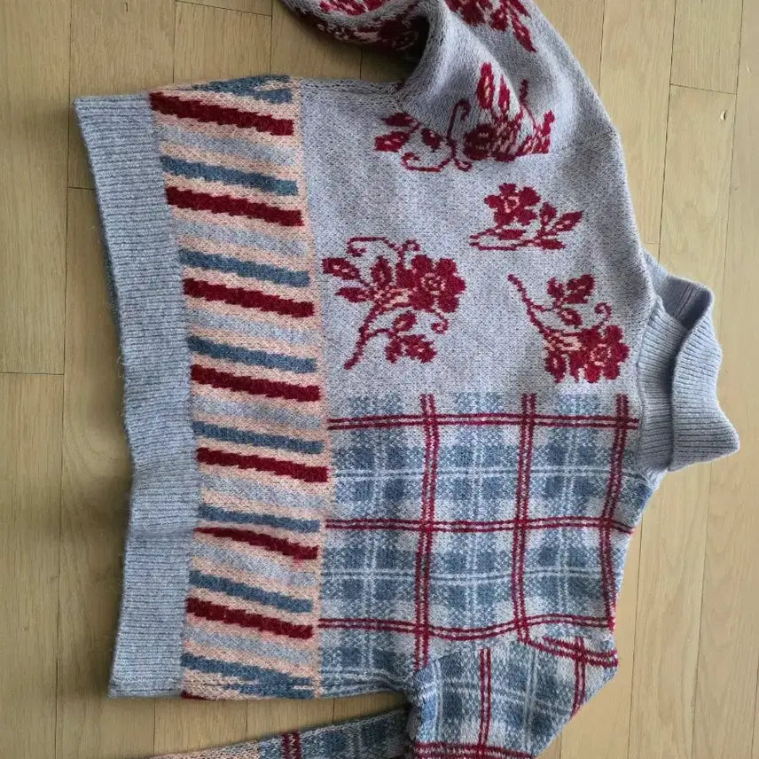 [BUNJANG] ZARA Patchwork Jacquard Cardigan / 자라 패치워크  자카드 가디건