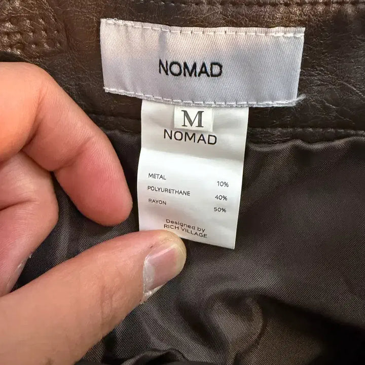 [BUNJANG] NOMAD Brown Leather Mini Skirt / NOMAD 브라운 레더 미니 스커트 M