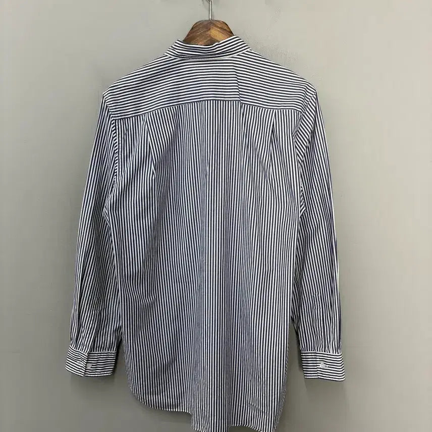 [BUNJANG] Comme des Garcons Stripe Black Heart Patch Shirt / 꼼데가르송 스트라이프 블랙하트 와펜 셔츠 A3801