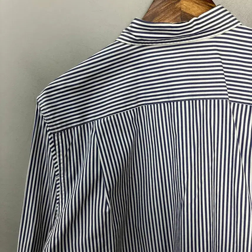 [BUNJANG] Comme des Garcons Stripe Black Heart Patch Shirt / 꼼데가르송 스트라이프 블랙하트 와펜 셔츠 A3801