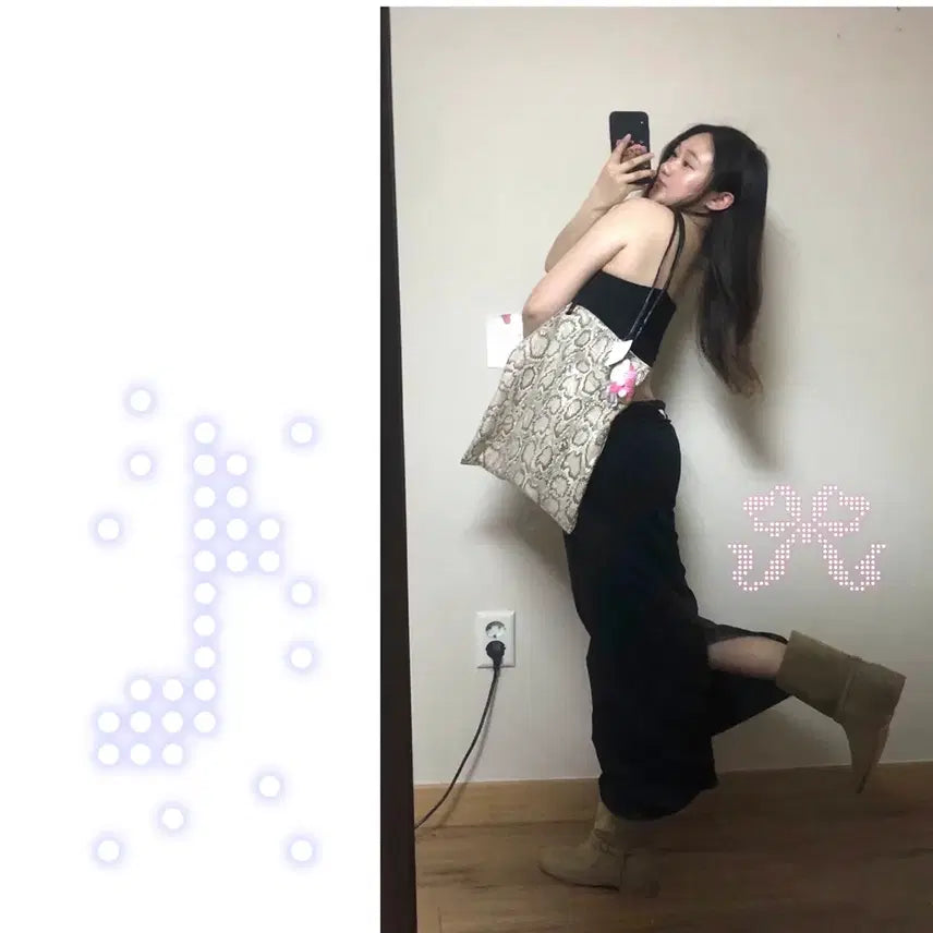 [BUNJANG] Python Skin Shoulder Bag / python skin Shoulder bag