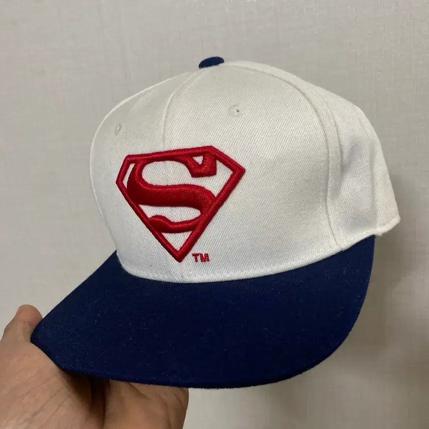 [BUNJANG] Vintage Superman Baseball Cap / 빈티지 슈퍼맨 볼캡 모자 화이트/네이비