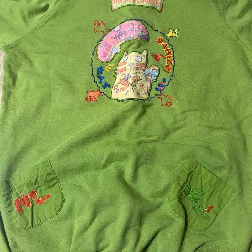 [BUNJANG] Mori Patch Cat Hoodie / 모리 패치 고양이 후드티