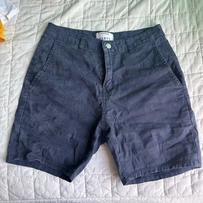 [BUNJANG] Navy Camouflage Pattern Shorts / 네이비 카모패턴 반바지