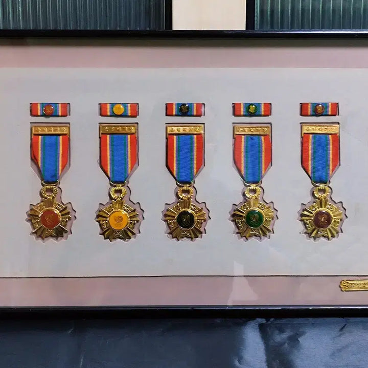 [BUNJANG] 1988 Seoul Olympics Commemorative Official 24K Gold Plated Emblem Full Set with Frame / 귀함 1988~서울 올림픽 기념 공식 24k 금도금 기장 플세트 액자
