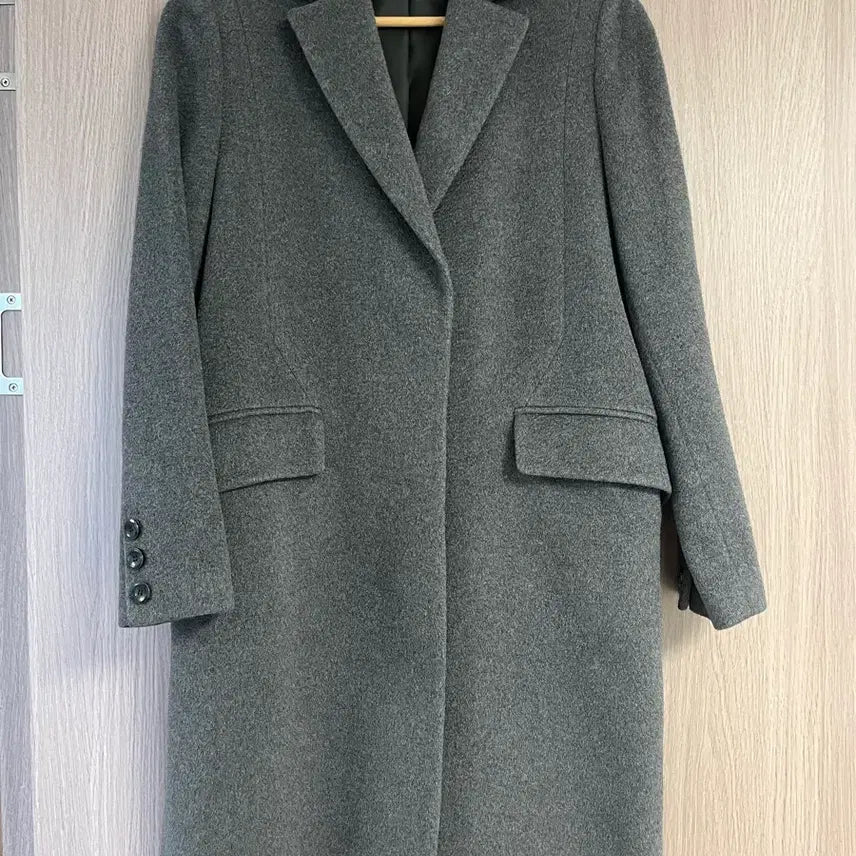 [BUNJANG] Mine Cashmere Blend Grey Coat / 마인 캐시미어혼방 그레이 코트