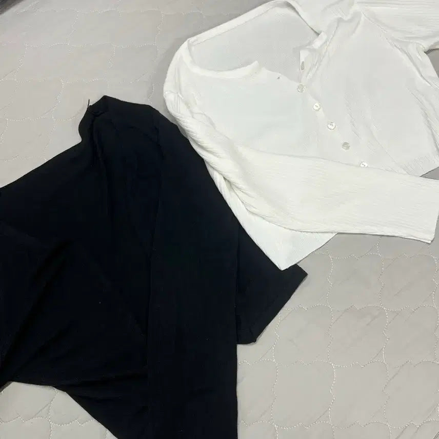 [BUNJANG] Summer Cardigan Set / 여름가디건 블랙/화이트 2장