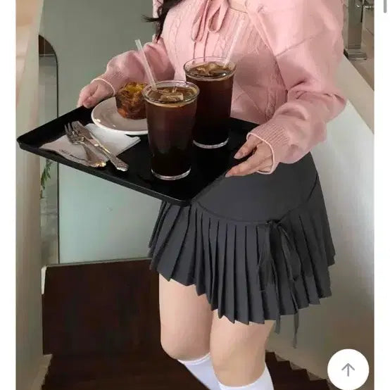 [BUNJANG] Ribbon Pleated Skirt / 리본 플리츠 스커트