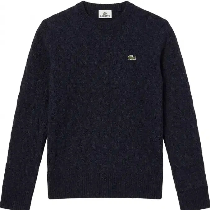 [BUNJANG] LACOSTE Cable Knit Sweater Navy / LACOSTE 라코스테 케이블 니트 스웨터 네이비