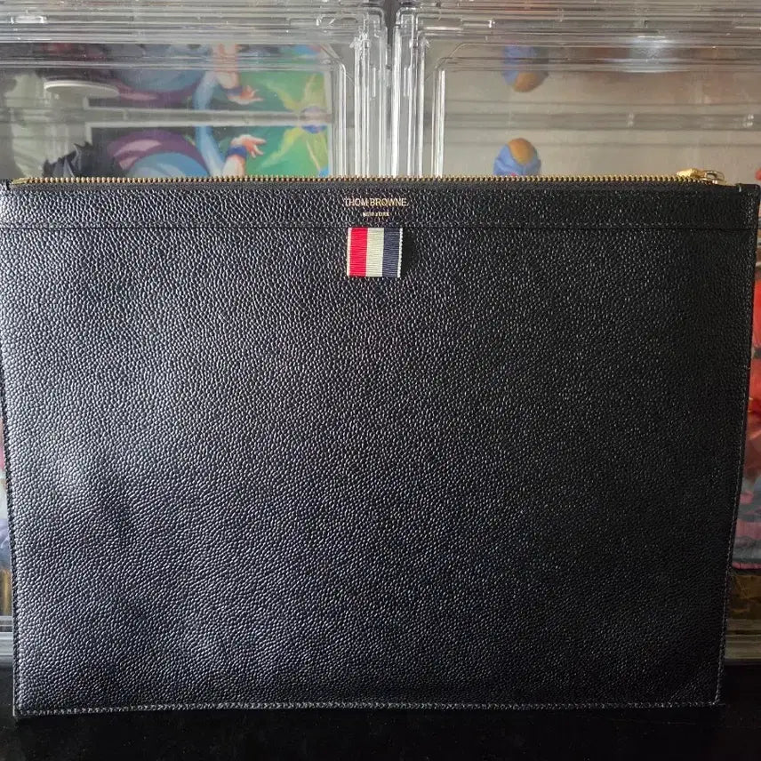 [BUNJANG] Thom Browne Leather Clutch Bag / [정품] 톰브라운 블랙 레더 클러치백(아이패드12.9 사이즈)