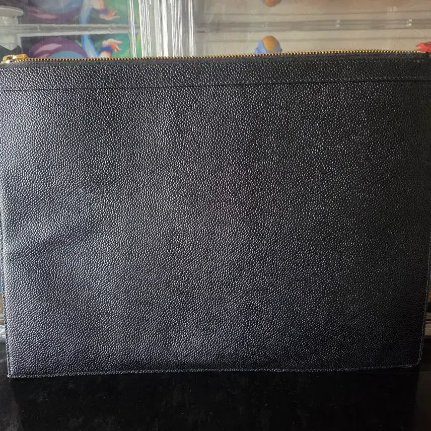 [BUNJANG] Thom Browne Leather Clutch Bag / [정품] 톰브라운 블랙 레더 클러치백(아이패드12.9 사이즈)