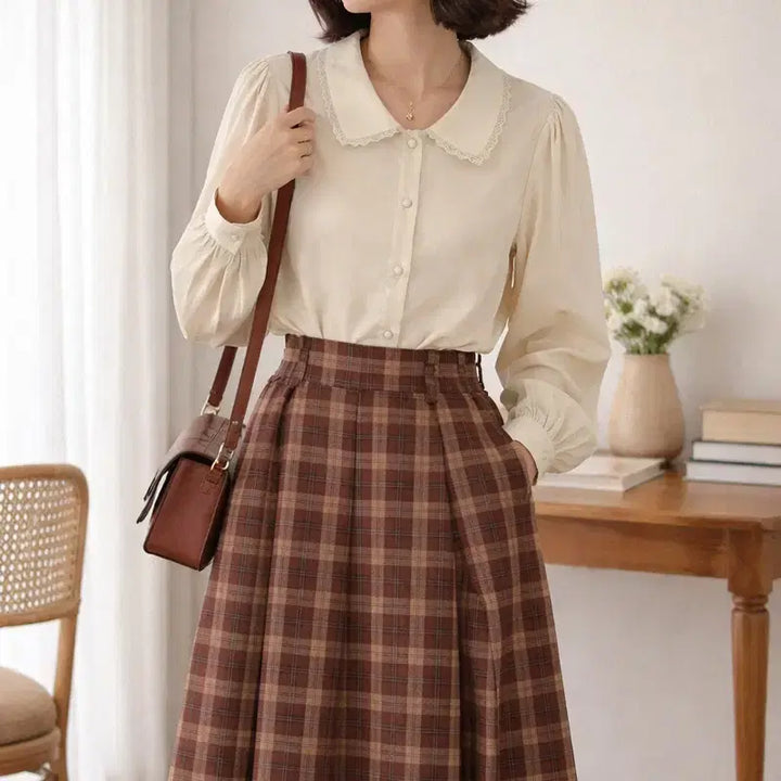 [BUNJANG] Vintage Ivory Lace Blouse / 일본빈티지 블라우스