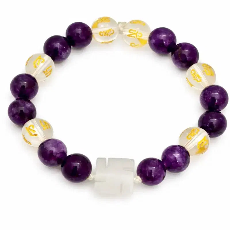 [BUNJANG] Amethyst &amp; Onyx 18-Bead Prayer Beads / 자수정 18염주 부처님오신날 기념 작은 염주(팔찌변경가능)