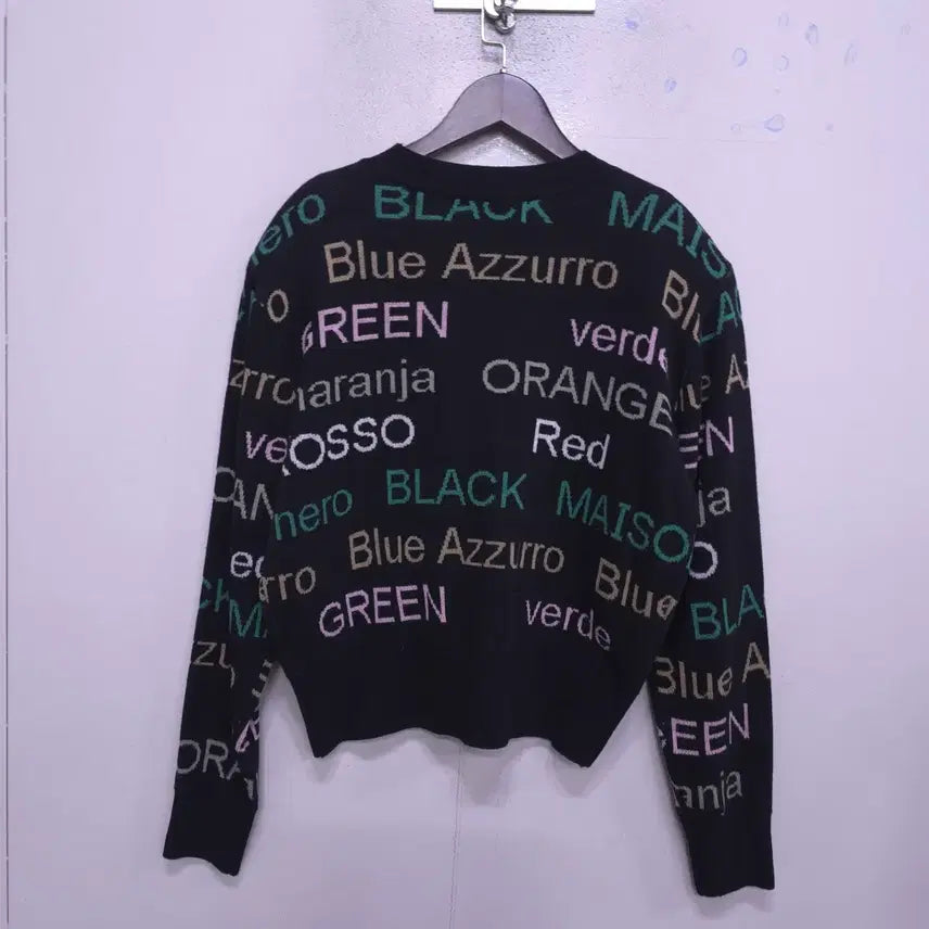 [BUNJANG] Double Standard Lettering Black Cardigan / 더블스탠다드) 제평 거의새거 레터링 블랙 가디건 -F