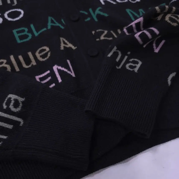 [BUNJANG] Double Standard Lettering Black Cardigan / 더블스탠다드) 제평 거의새거 레터링 블랙 가디건 -F