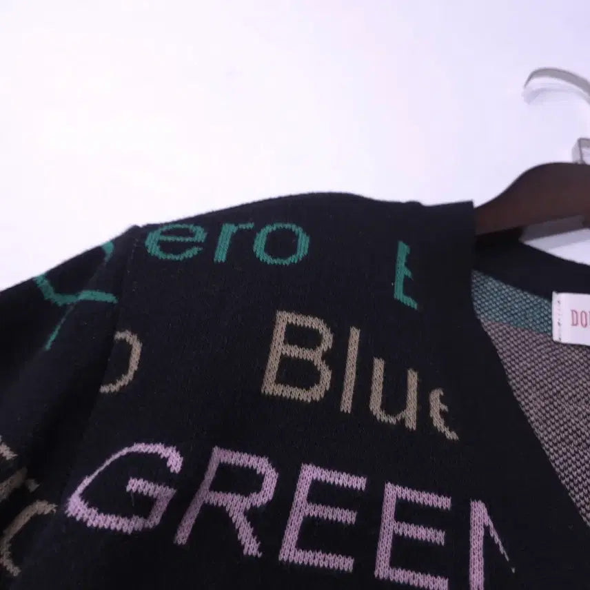 [BUNJANG] Double Standard Lettering Black Cardigan / 더블스탠다드) 제평 거의새거 레터링 블랙 가디건 -F
