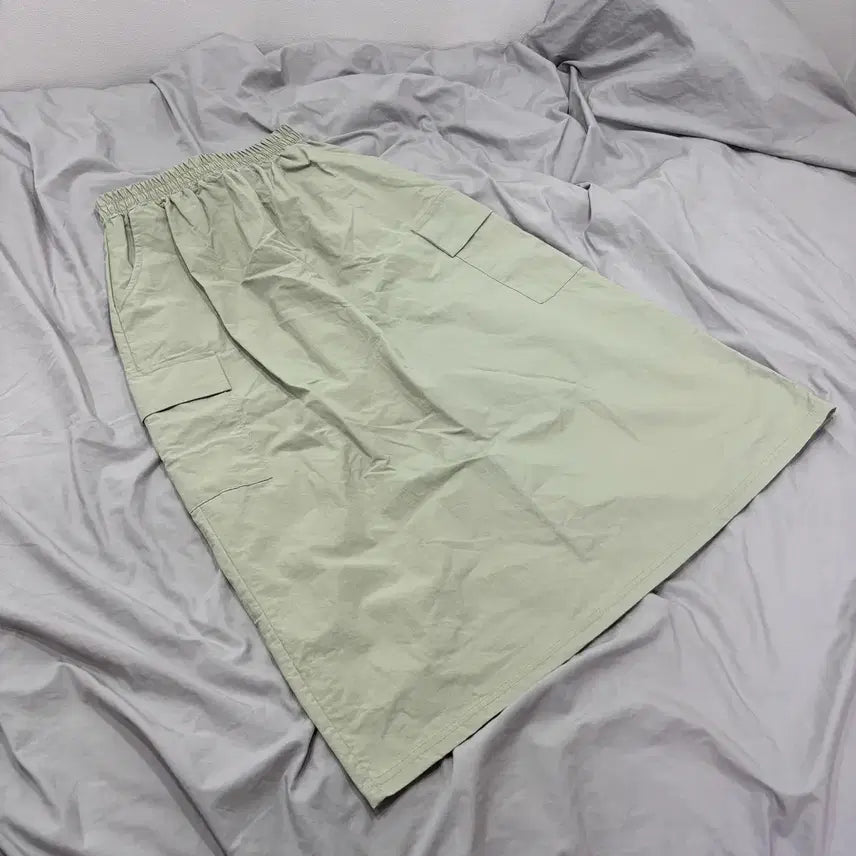 [BUNJANG] 300 Cargo Midi Skirt / 300 바스락 뒷트임 카고 밴딩 롱 스커트