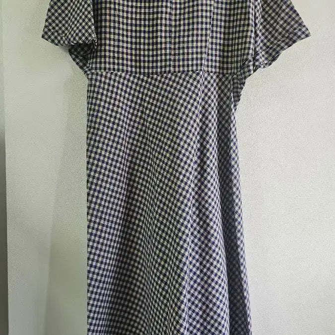 [BUNJANG] Crossover V-Neck Checkered Dress / (새옷) 크로스 오버 브이넥 체크 원피스m