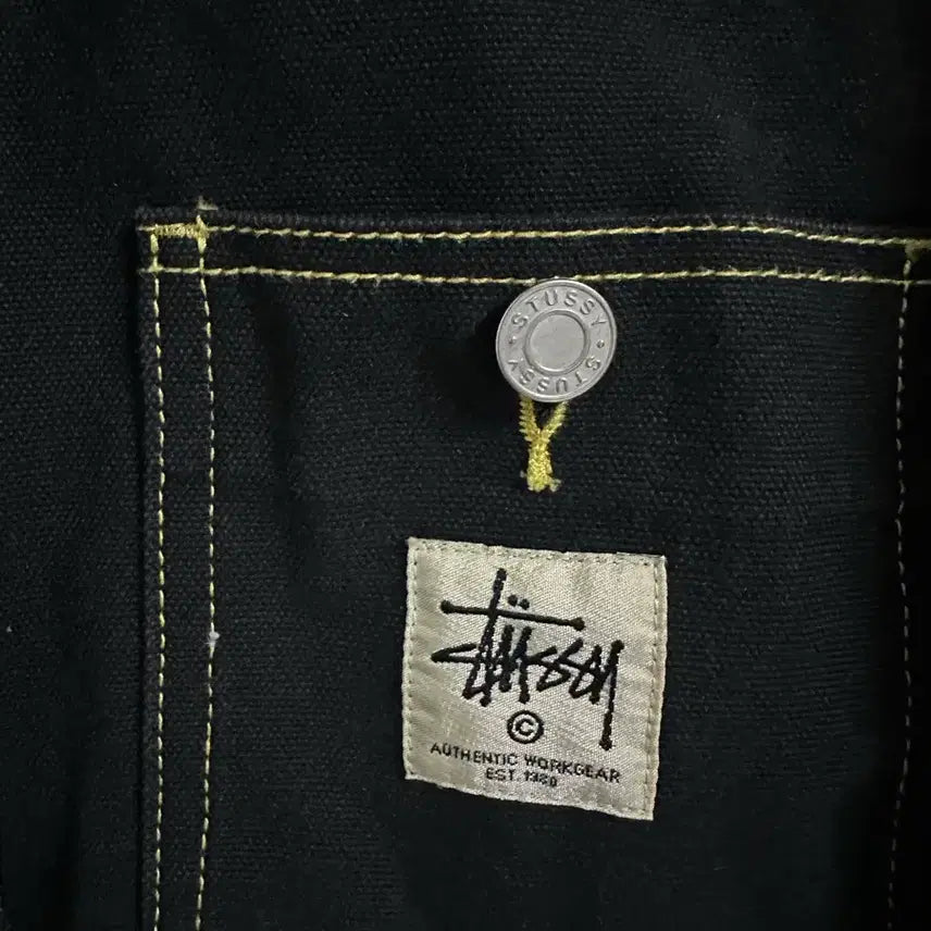 [BUNJANG] Stussy Black Denim Work Jacket / 스투시 블랙 데님 워크 자켓