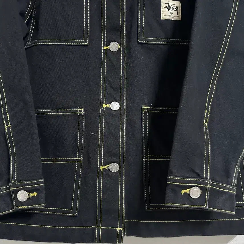 [BUNJANG] Stussy Black Denim Work Jacket / 스투시 블랙 데님 워크 자켓