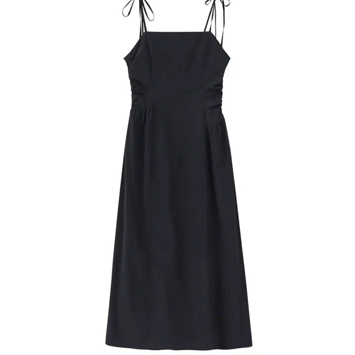 [BUNJANG] Etmont Shirring Dress - Black / 에트몽 셔링 원피스 M
