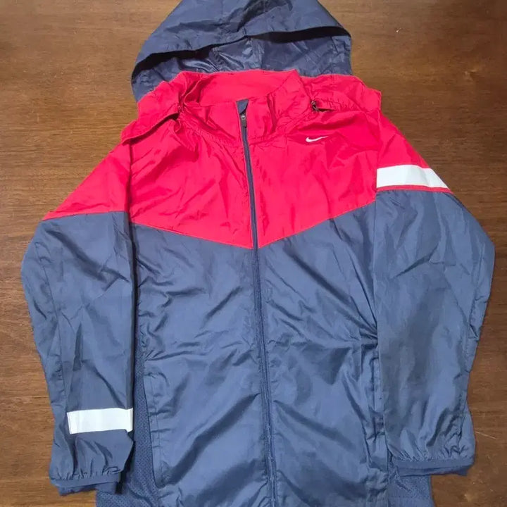 [BUNJANG] Nike Windbreaker Jacket Red/Navy Hooded / 나이키 바람막이 자켓 레드/네이비 후드